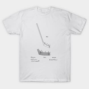 Hockey Stick Vintage Patent Hand Drawing T-Shirt